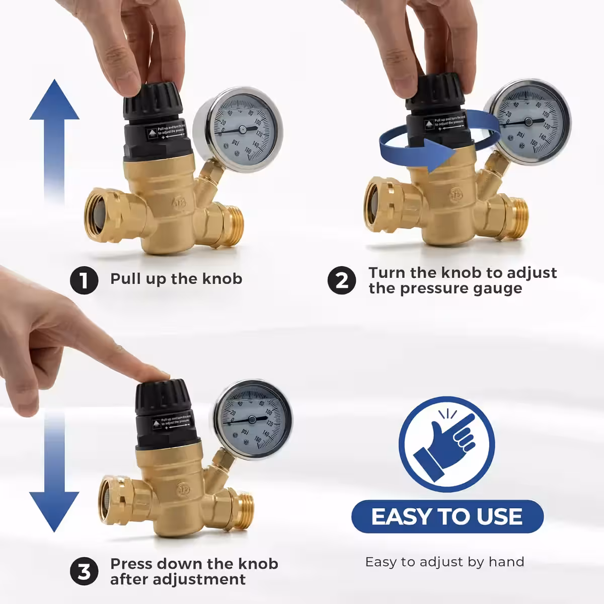 Ρυθμιστής με λεπτή ρύθμιση πίεσης έως 160 PSI