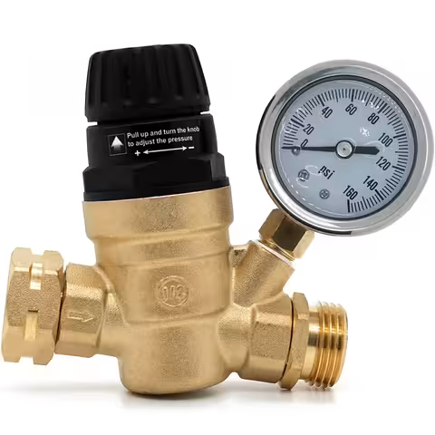 Regulador / Reductor Presión Agua 3/4″ con Manómetro – Limitador para Riego, Hidrofor, Bomba, Caldera, Caravana