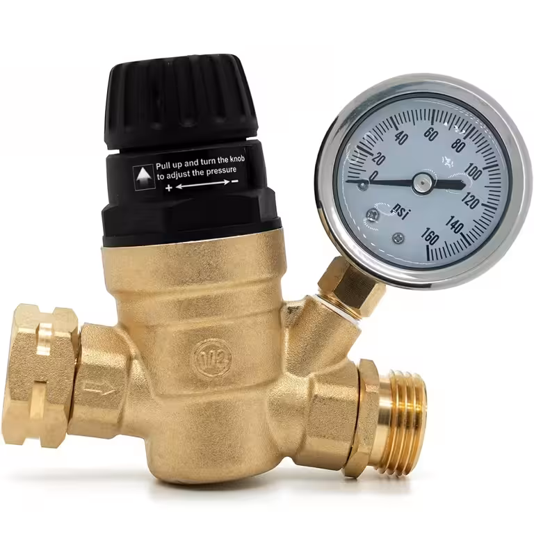 Regulador / Reductor Presión Agua 3/4″ con Manómetro – Limitador para Riego, Hidrofor, Bomba, Caldera, Caravana