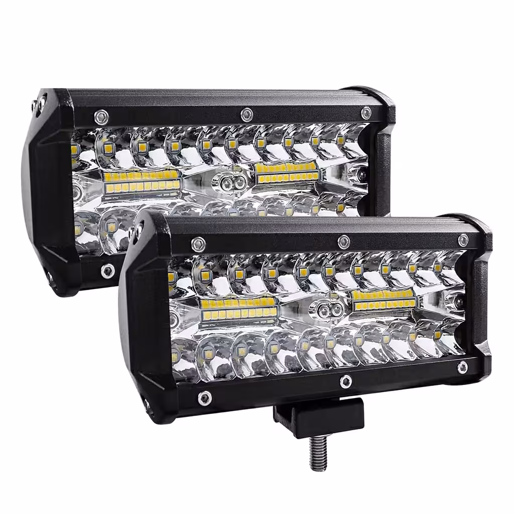 Set 2 Focos LED BAR Auto 240W – 24000LM, 12V/24V para Tractor, Camión, ATV, Offroad