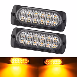 Estroboscopios Auto Amarillos LED 12V–24V – Destellos Profesionales para Parrilla, Parachoques, Camión, ATV, Coche