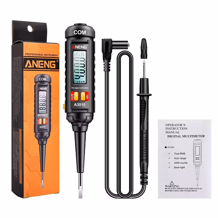 Tester Digital Voltaje 12V 24V 220V – Lápiz Multímetro Automático con Pantalla Profesional y NCV