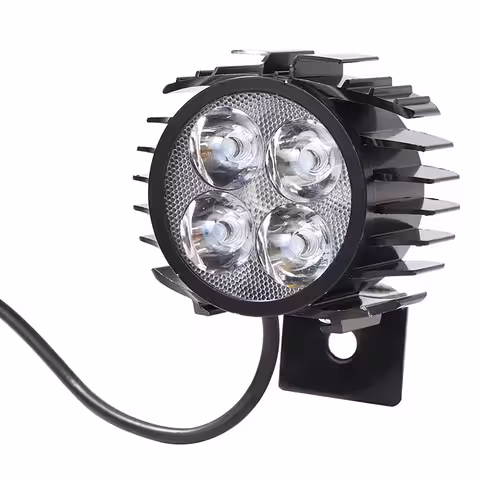 Faro LED con Claxon Integrado para Scooter y Bicicleta Eléctrica – 12V-72V Potente y Duradero