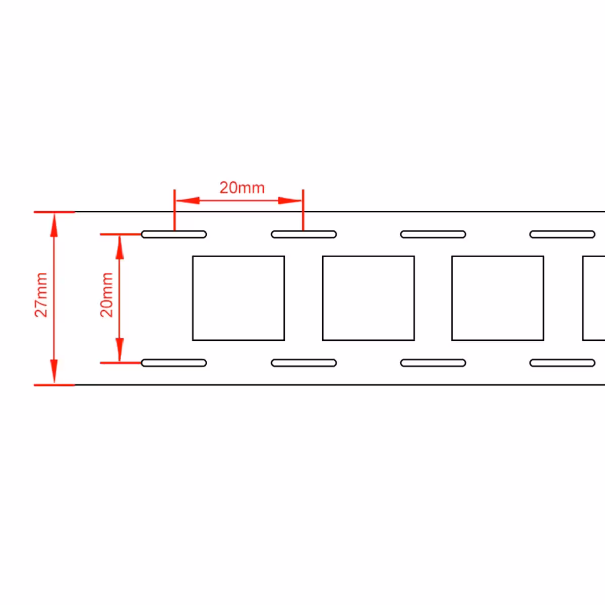 Απόσταση 20,2 mm μεταξύ κυψελών σε διάταξη 2P
