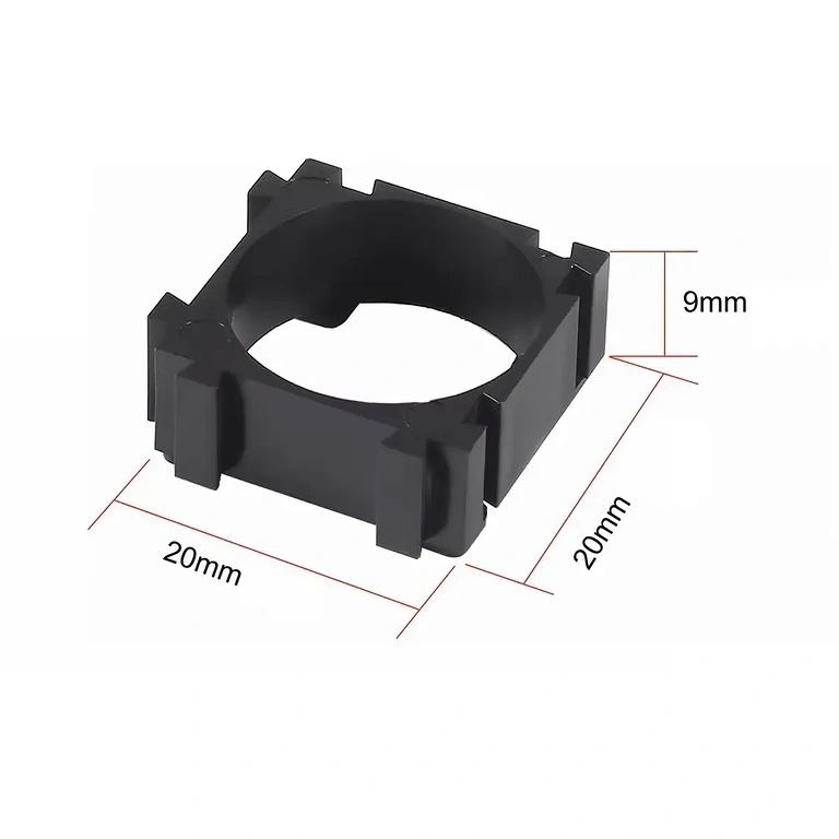 Τεχνικό διάγραμμα με τις διαστάσεις της αρθρωτής βάσης για μπαταρίες 18650