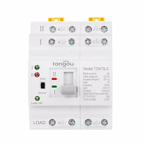 Administrador Red Conmutador Automático de Transferencia ATS Trifásico para Paneles Fotovoltaicos y Fuente Auxiliar