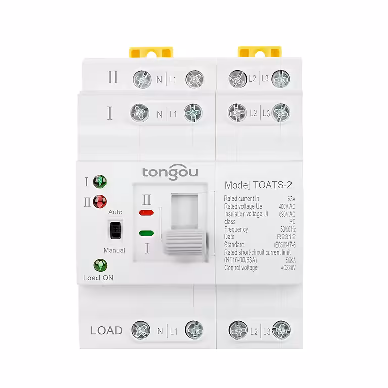 Administrador Red Conmutador Automático de Transferencia ATS Trifásico para Paneles Fotovoltaicos y Fuente Auxiliar