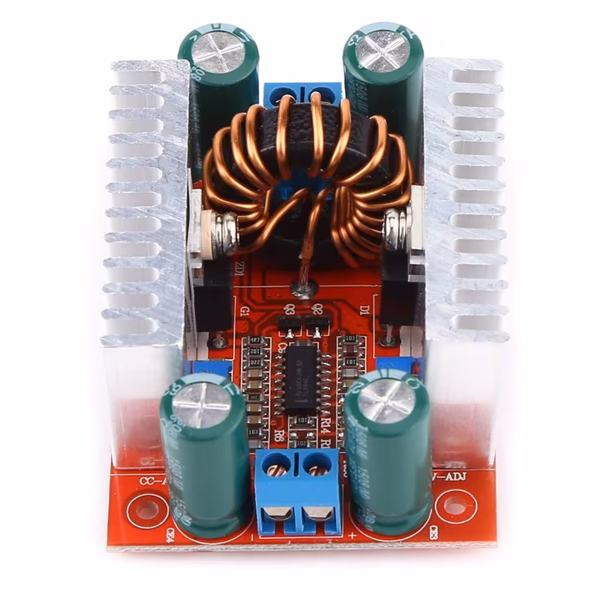 Λοξή όψη της μονάδας Step-up Boost DC 400W, με καθαρές λεπτομέρειες