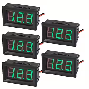 Set 5 Voltímetros Digitales de Panel 5V–120V DC