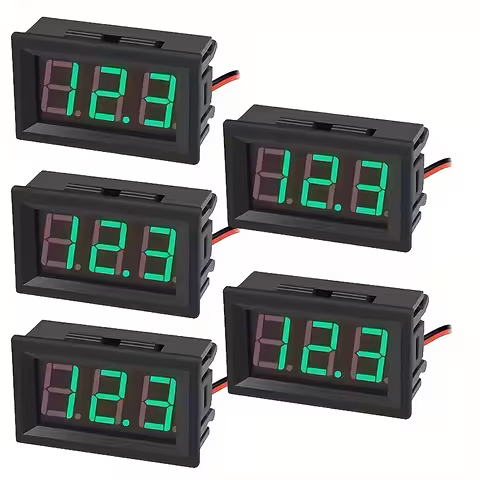 Set 5 Voltímetros Digitales de Panel 5V–120V DC