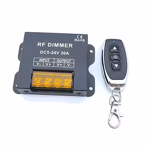 Dimmer Tira LED 5V 12V 24V 30A con Control Remoto RF – Controller DC para Tiras LED Monocromas