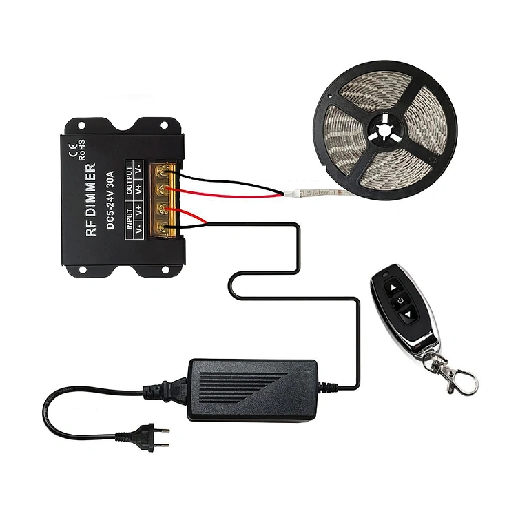 Διάγραμμα συνδέσεων για dimmer LED ταινίας DC 5V 12V 24V 30A