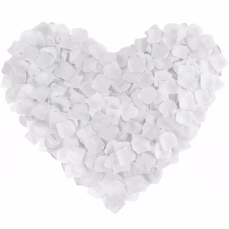 Pétalos de rosas artificiales blancas 500 unidades – decoración romántica para bodas y eventos