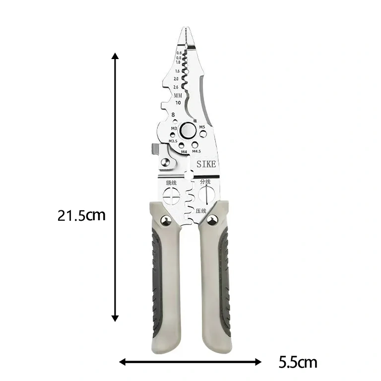 Dimensiones y especificaciones Imagen con dimensiones y especificaciones del alicate para cables eléctricos.