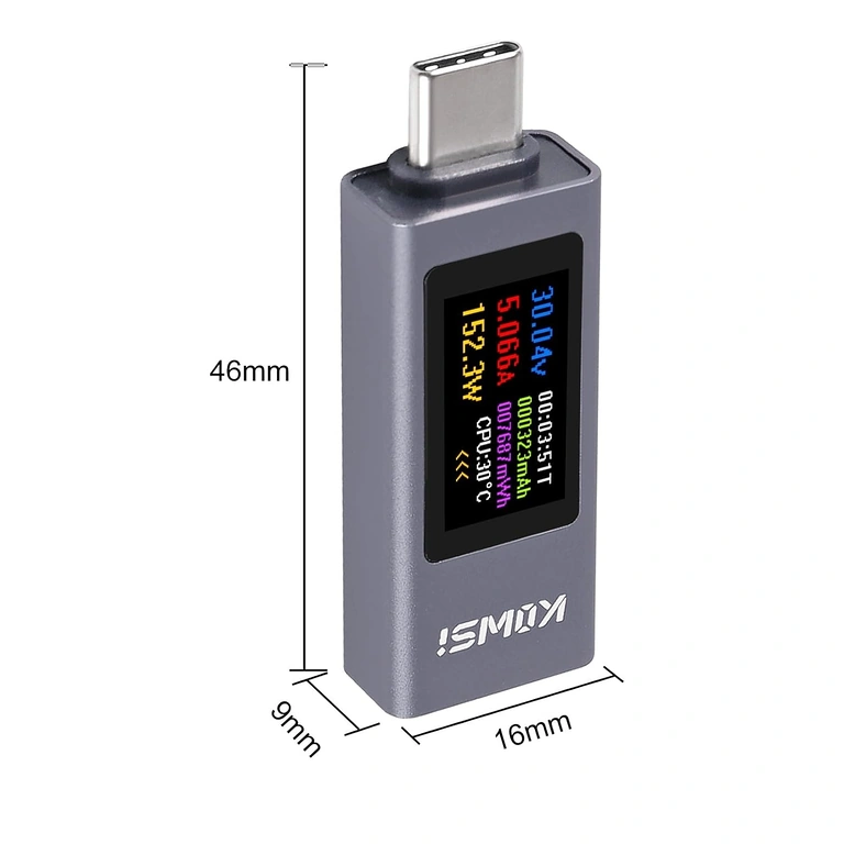 USB C Tester KWS-2302C vista lateral