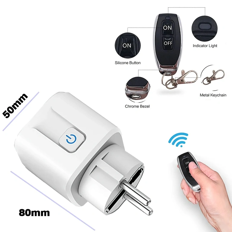 Enchufe con control remoto RF433 para control de luces y aparatos