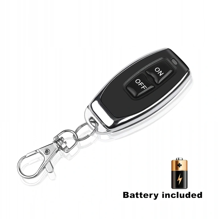 El paquete incluye enchufe RF433, control remoto y manual de instrucciones