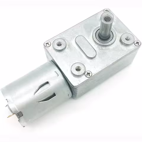 Motor con Reductor 12V GY-370 – Motor con Tornillo sin Fin, Baja Velocidad, Alto Par y Función de Bloqueo