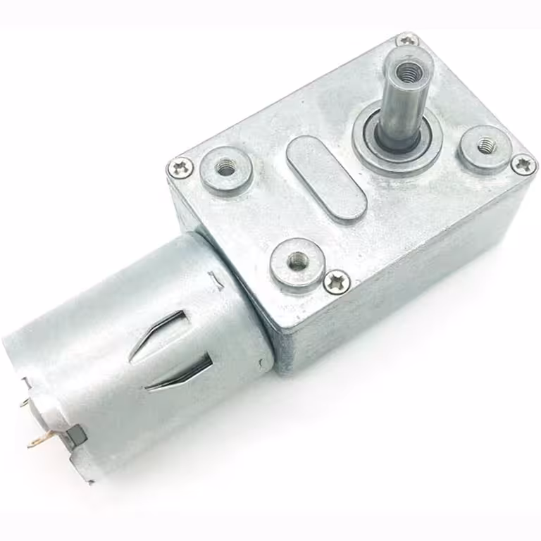 Motor con Reductor 12V GY-370 – Motor con Tornillo sin Fin, Baja Velocidad, Alto Par y Función de Bloqueo