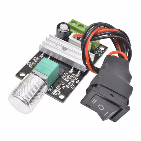 Controlador Motor DC 6V 12V 24V 3A – Variador PWM con Botón de Cambio de Sentido, Regulador de Voltaje