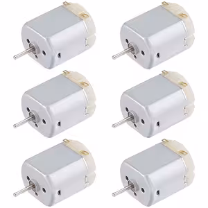 Motor DC mini 130, vista frontal, set de 6 piezas