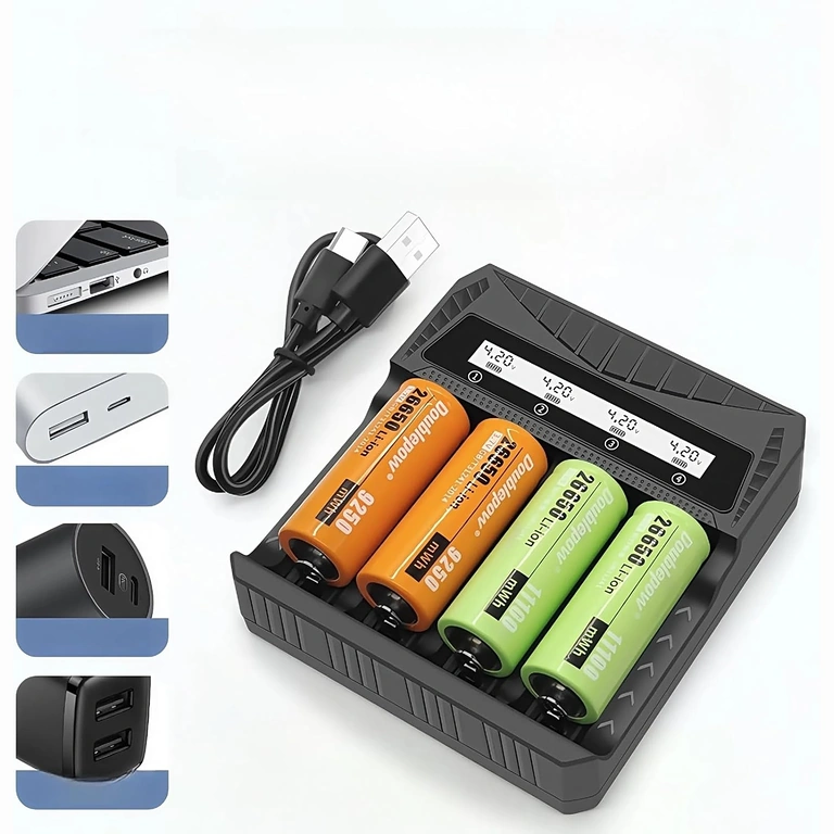 Cargador universal con baterías Li-ion montadas