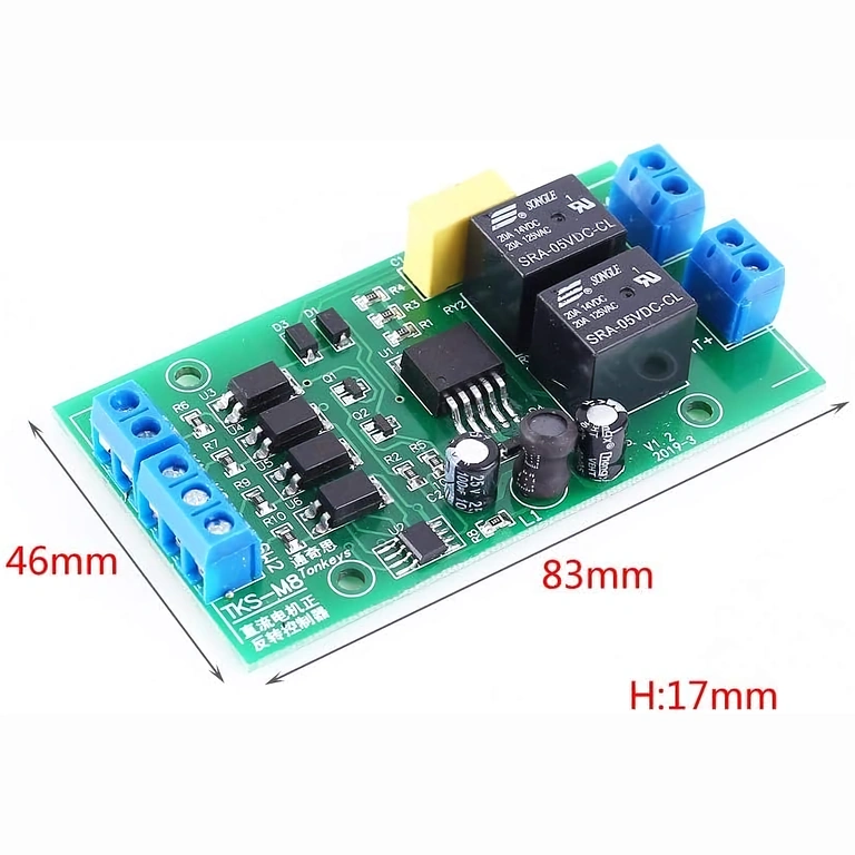Controlador de velocidad y sentido para motor DC, 12V/24V