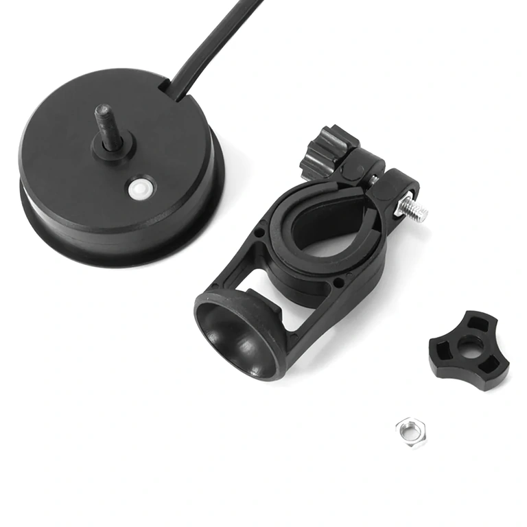 Indicador digital – vista trasera Módulo indicador digital, parte trasera con conectores y cables, pantalla voltímetro y porcentaje de batería, compatible Li-ion y LiFePO4 12V–72V