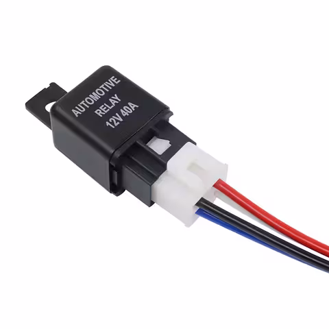 Relé Automóvil 12V 4 Pines 40A con Base – Compatible con Sistemas Eléctricos de 12V