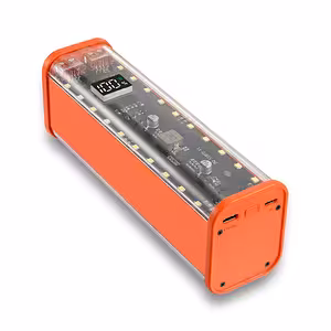 Carcasa de power bank para 8 baterías 18650, vista frontal