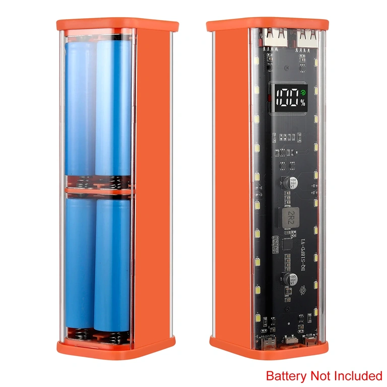 Interior de carcasa power bank para 8 baterías 18650