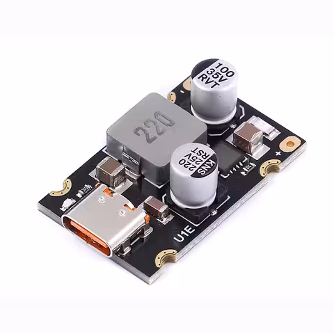 Vista frontal del módulo USB-C PD 65W con conector