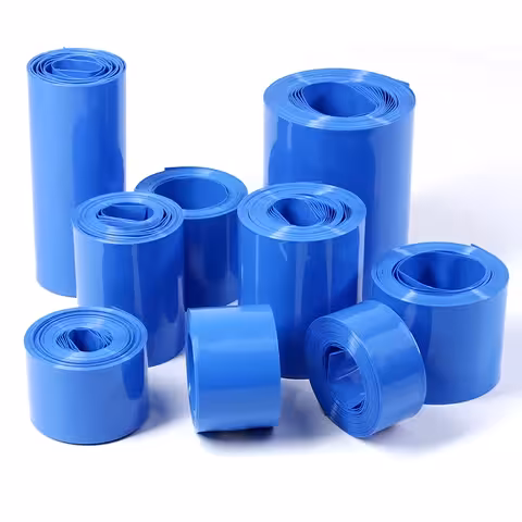 Tubo Termorretráctil Cellpack Azul para Baterías 18650, por Metro (1 m), Diámetros 120 mm, 160 mm y 200 mm