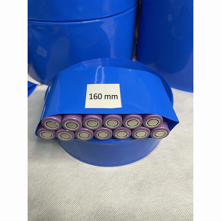 Tubo termorretráctil azul 160 mm para paquetes de baterías 18650