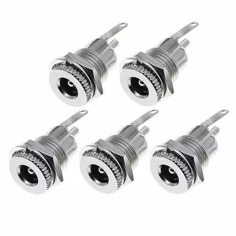 Set de 5 Unidades – Enchufe de Alimentación DC 12V 5.5mm x 2.1mm – Conector Hembra