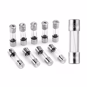 Detalle del tubo de vidrio del fusible 10A 5x20 mm