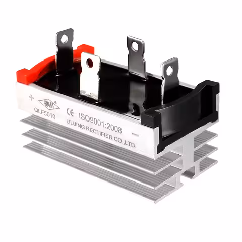 Puente Rectificador Monofásico 50A 1200V con Disipador – Puente de Diodos con 4 Diodos para Rectificación AC-DC
