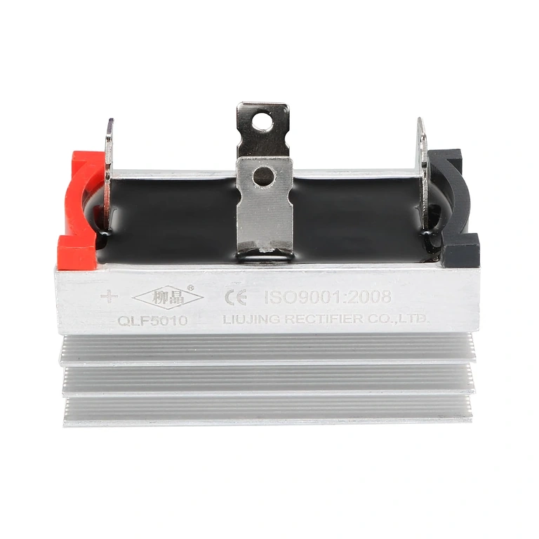 Puente rectificador monofásico con disipador vista frontal