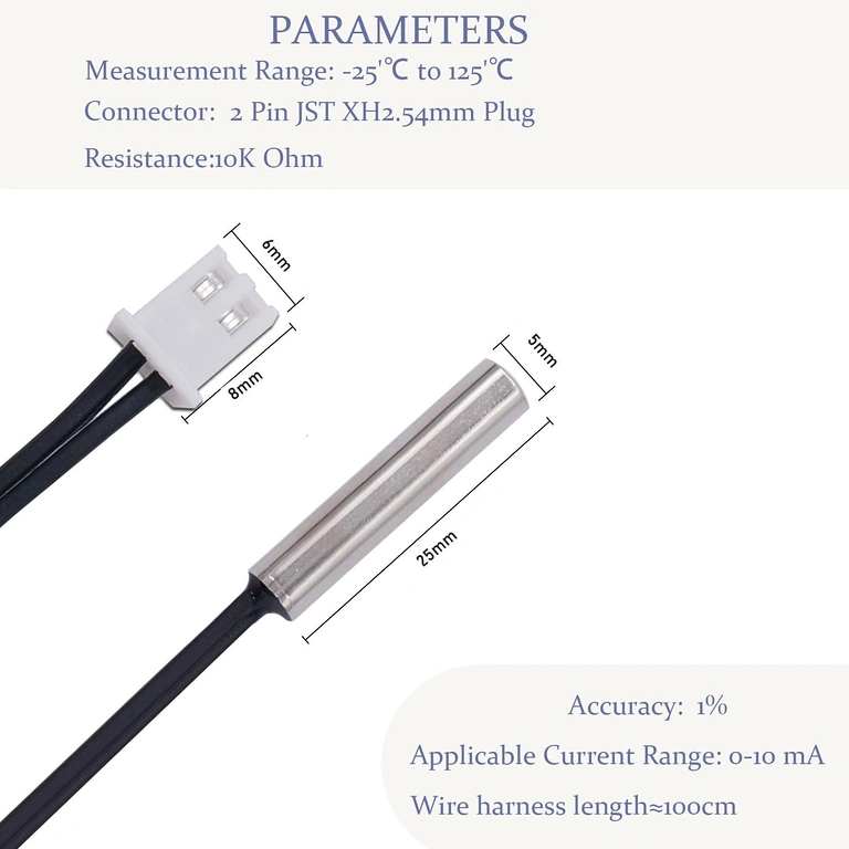 Set de 4 sensores NTC 10K para automatizaciones térmicas