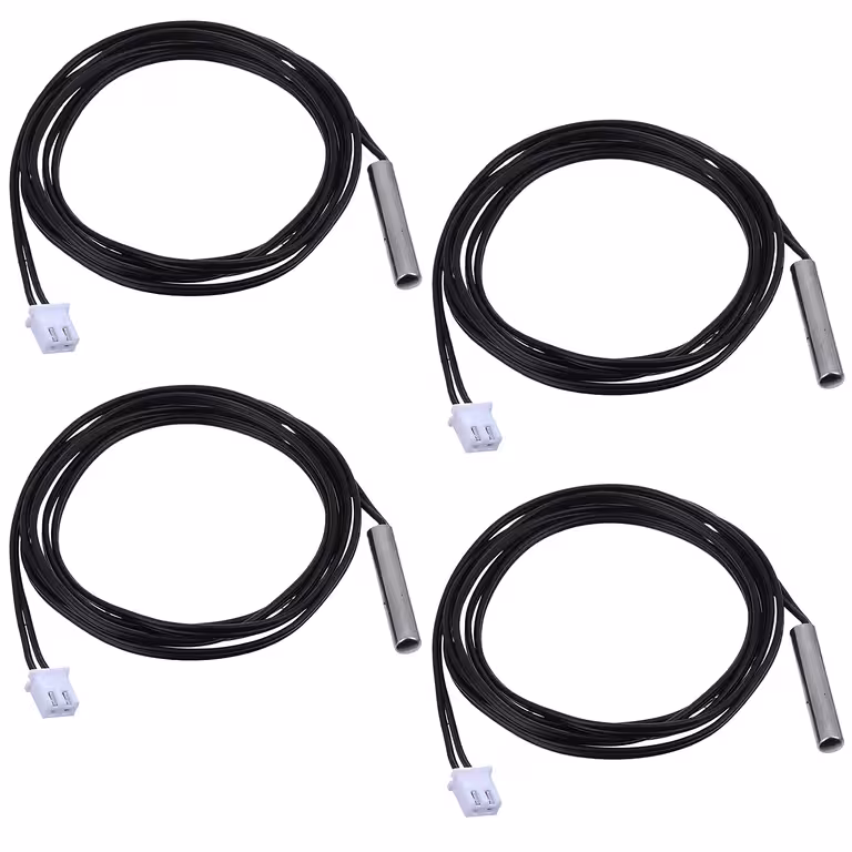 Set de 4 Unidades Sensor NTC 10K – Sensor NTC para Boiler, Caldera, Aire Acondicionado y Arduino