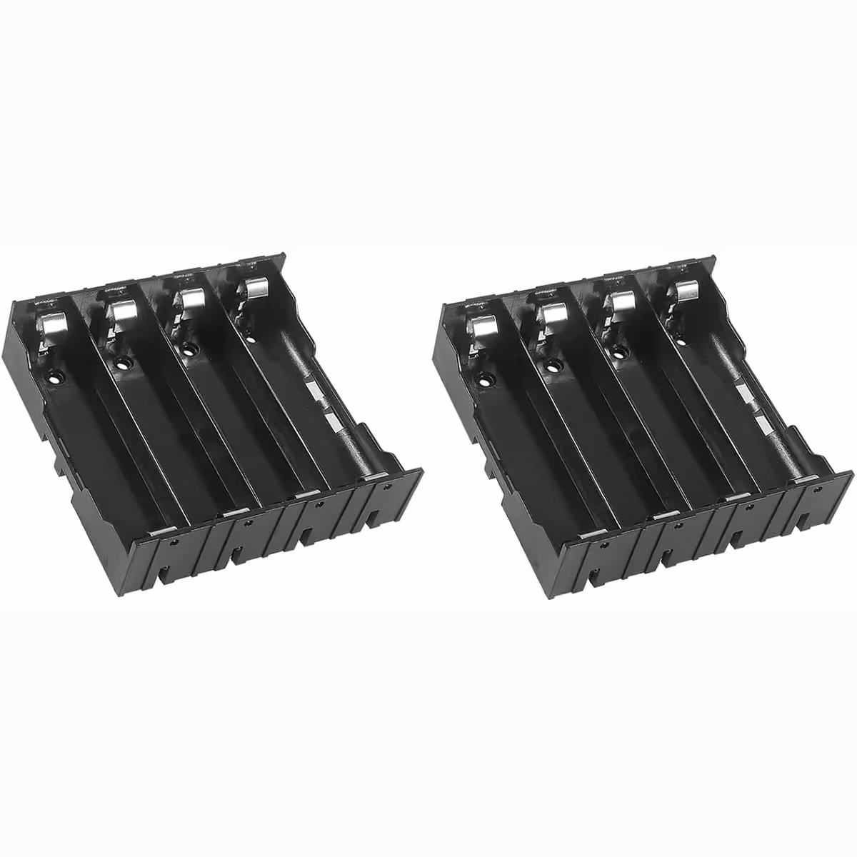 Set de 2 soportes de batería 18650 de 4 ranuras para proyectos DIY