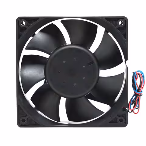 Vista frontal del ventilador axial de 120x120 mm y 48 V