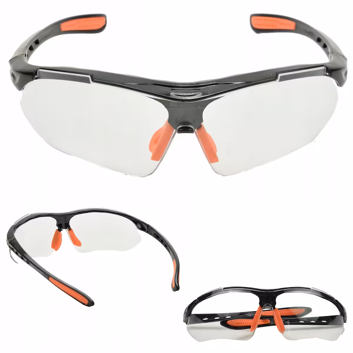 Detalle de lente de policarbonato antirrayas en gafas deportivas
