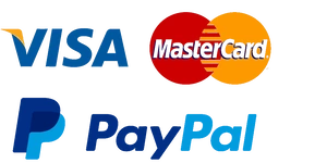 Métodos de pago seguros: PayPal, Visa y Mastercard